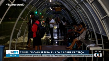 Tarifa de ônibus em Palmas será R$ 2 durante o mês de fevereiro; saiba mais