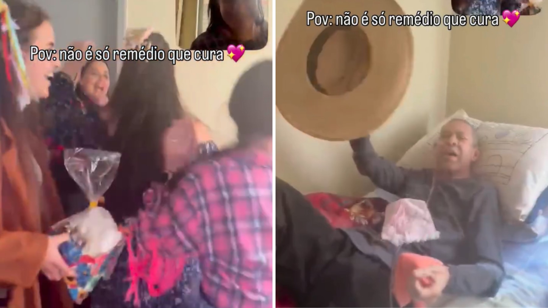 VÍDEO: profissionais de saúde levam 'festa julina' para casa de paciente com câncer em cuidados paliativos, no Paraná