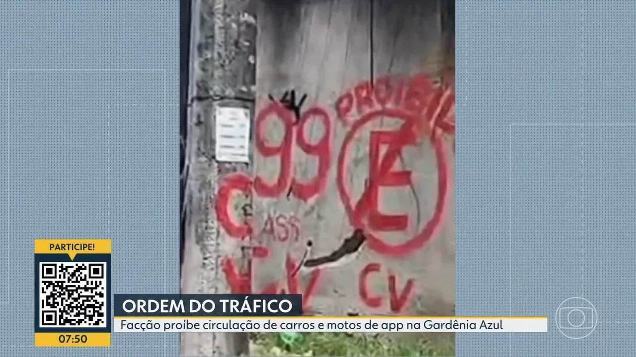 Traficantes da Gardênia Azul proíbem circulação de carros e motos do aplicativo 99 na comunidade