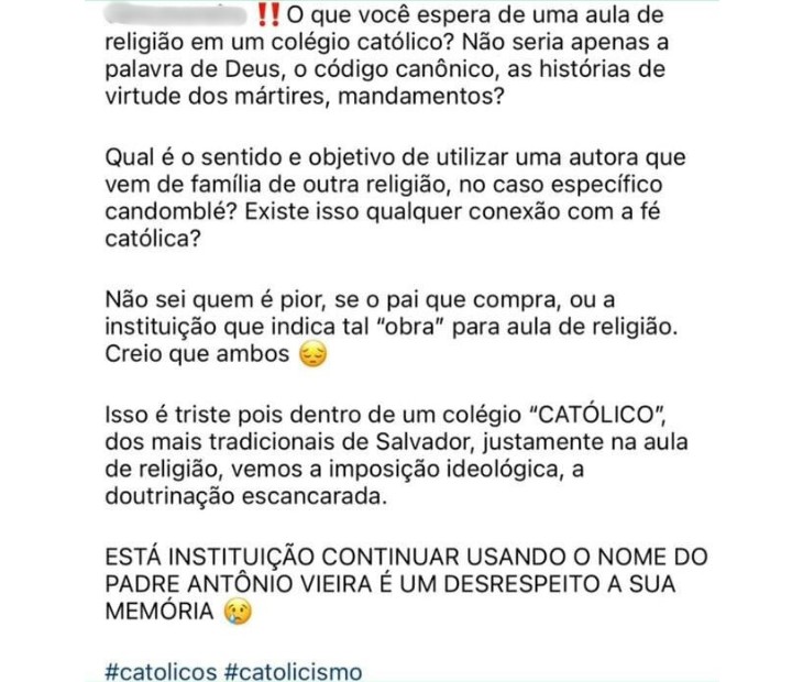 Escola católica de Salvador é criticada por adotar livro de Djamila Ribeiro em aula de religião; obra trata antirracismo