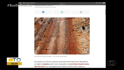 Preocupação com sítios arqueológicos é destaque no g1 Tocantins