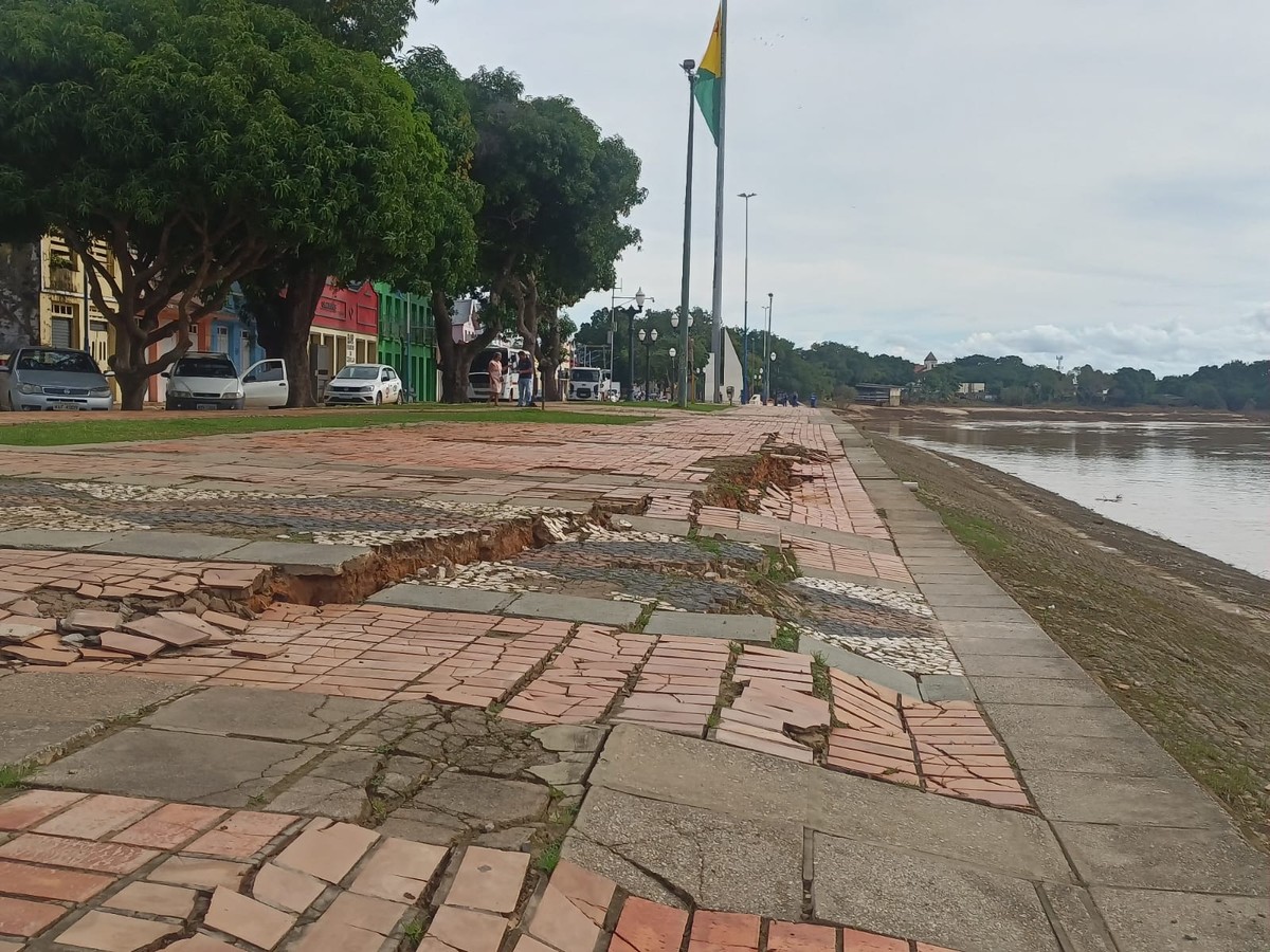 Após Vazante Do Rio Acre Calçadão Da Gameleira Apresenta Erosão Acre G1 