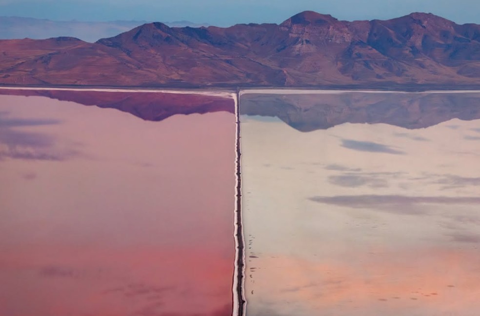 Alex Visbal venceu a categoria Zonas Úmidas: Uma Visão Mais Ampla com esta foto do Lago Stansbury em Utah, EUA — Foto: Alex Visbal