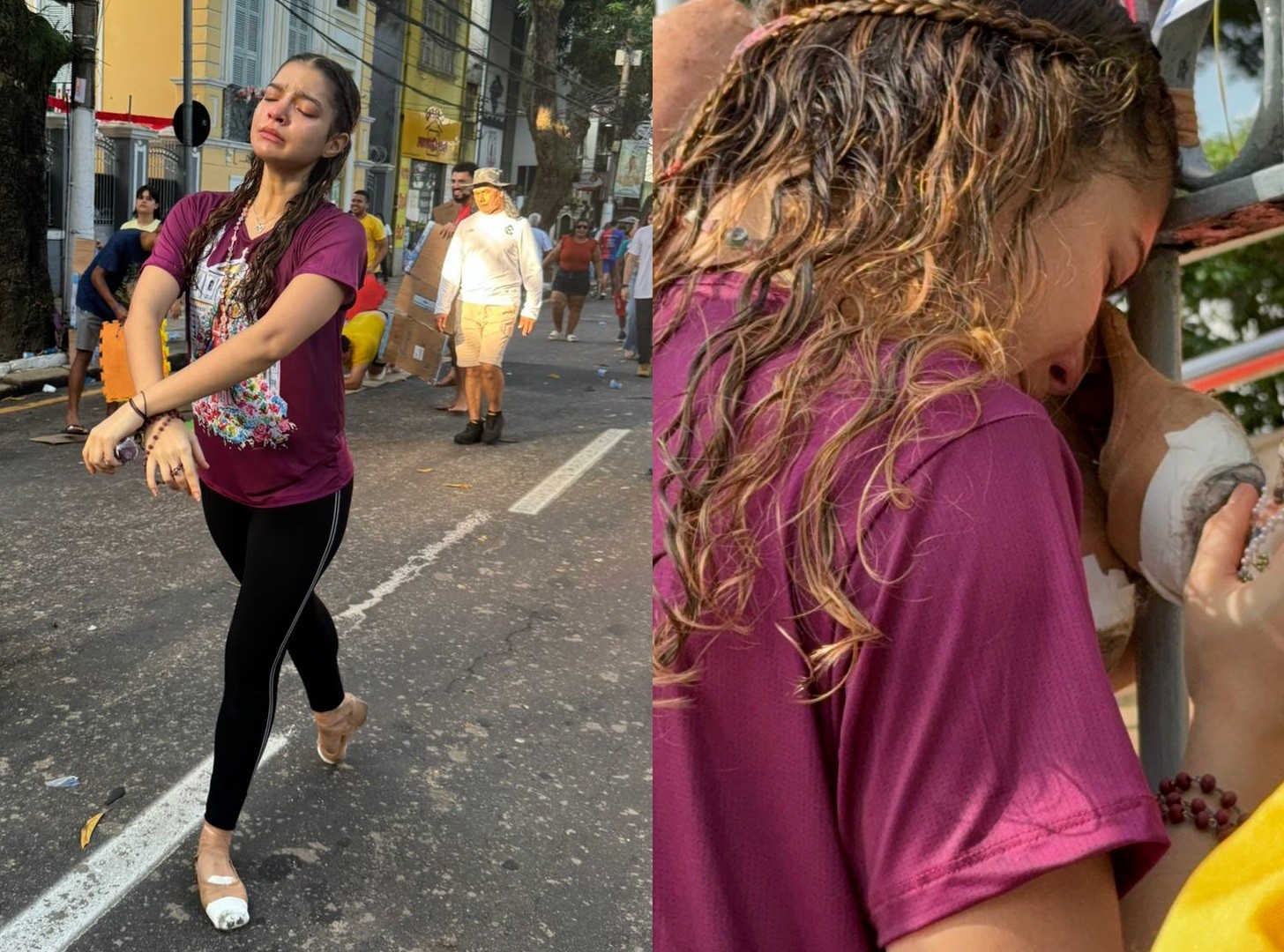 'Foi eu e Nossa Senhora o caminho inteiro', diz bailarina que fez o Círio de Nazaré, em Belém, nas pontas dos pés por 3,7 km