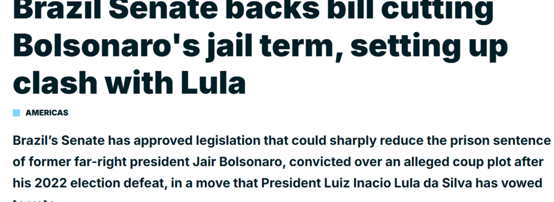 Aprovação do projeto para reduzir pena de Bolsonaro repercute na imprensa mundial: 'Embate criado com Lula'