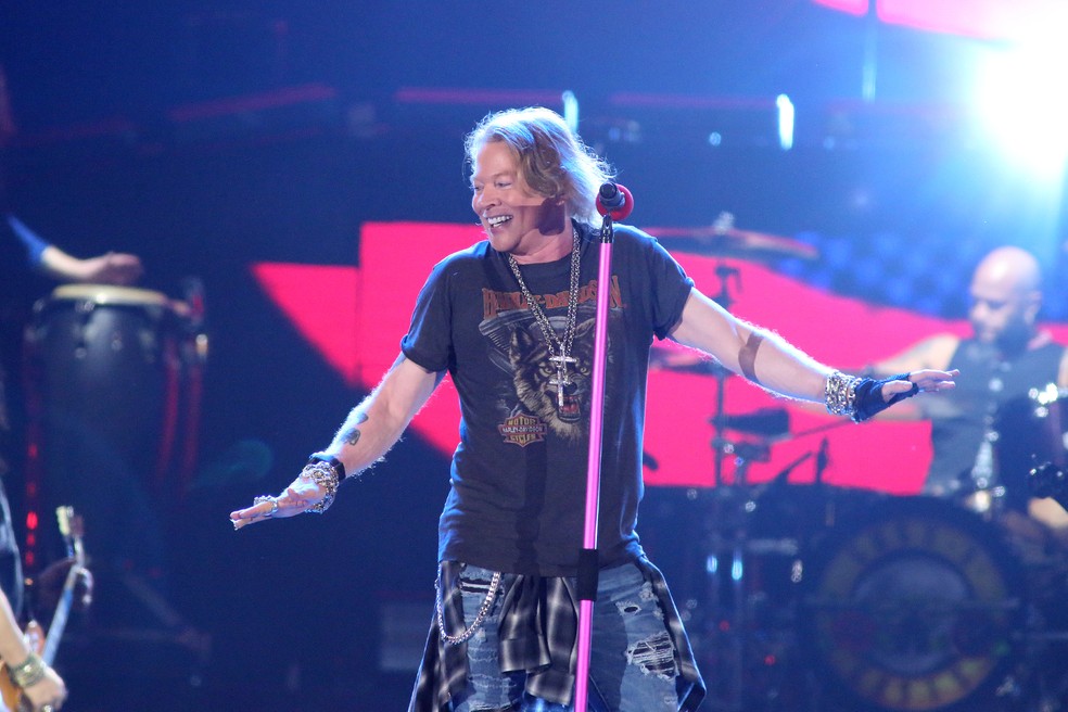 Axl Rose canta em show do Guns N' Roses no São Paulo Trip — Foto: Celso Tavares/g1