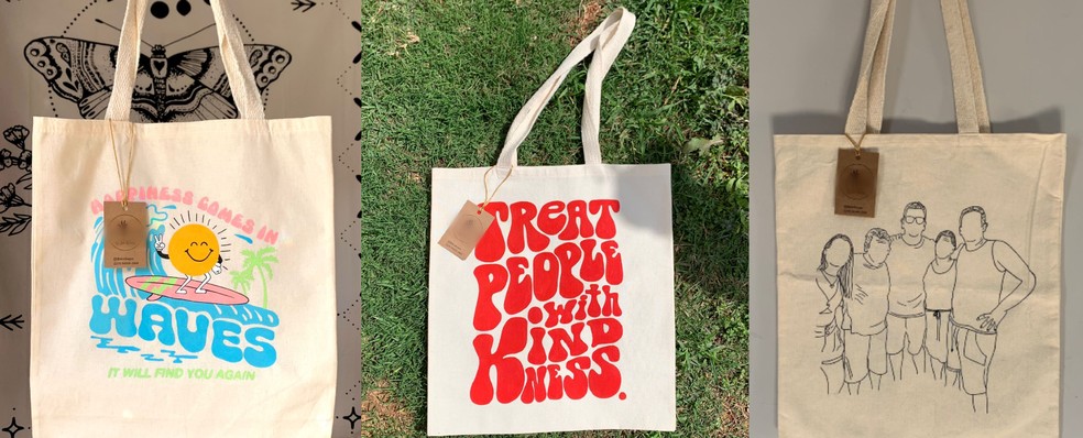 Jovem empreendedora realiza confecções de ecobags em Alumínio (SP) — Foto: Arquivo Pessoal