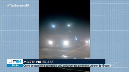 Batida entre carro de passeio e caminhão deixa uma pessoa morta na BR-153