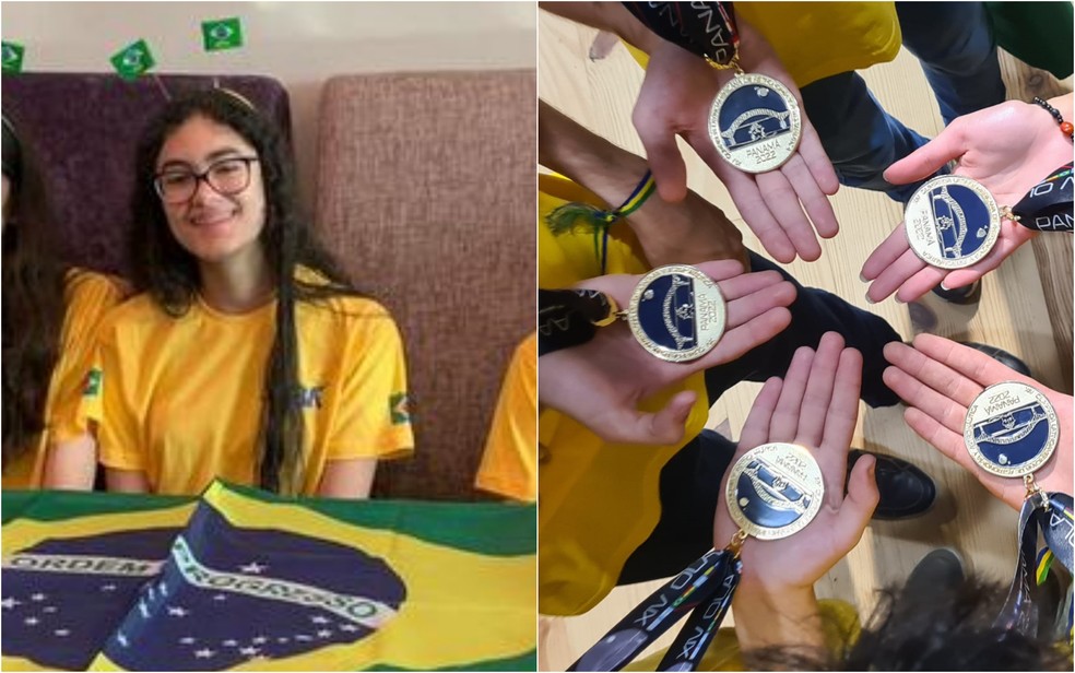 Mariana Tana retornou ao Brasil com uma medalha de ouro no peito após a Olimpíada Latino-Americana de Astronomia e Astronáutica, no Panamá, em 2022 — Foto: Arquivo Pessoal