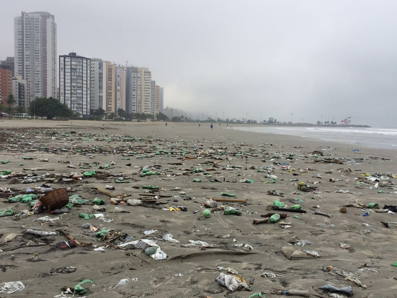 Sete toneladas de recicláveis são recolhidos nas praias de São Vicente no 1º semestre de 2026