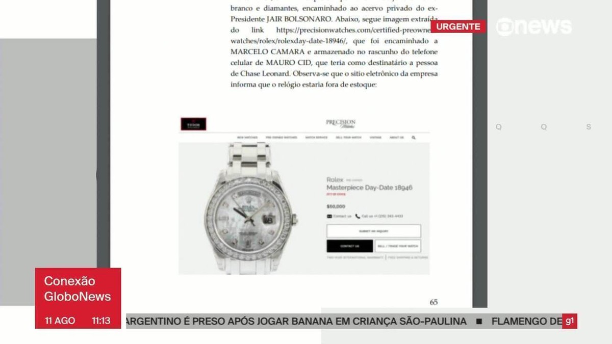 Recompra de Rolex tem recibo com nome de Wassef, e PF vê 'prova contundente'  contra advogado de Bolsonaro | Blog do Valdo Cruz | G1