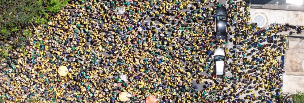 Ato de Flávio Bolsonaro (PL) na Avenida Paulista — Foto: Divulgação/More in Common
