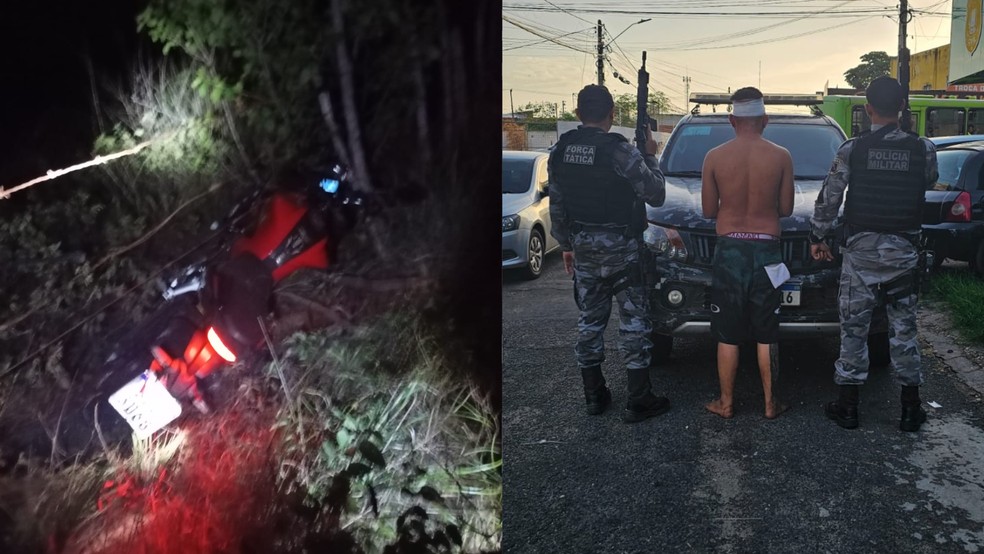 Irmão de PM é raptado por criminosos encapuzados; moto foi roubada e recuperada — Foto: Polícia Militar