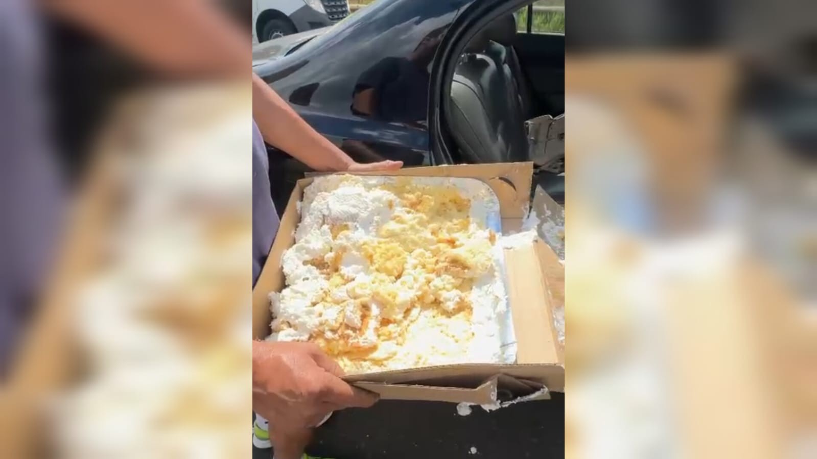 VÍDEO: aniversariante bate carro na BR-153 em Rio Preto e destrói bolo da festa; duas pessoas ficaram feridas