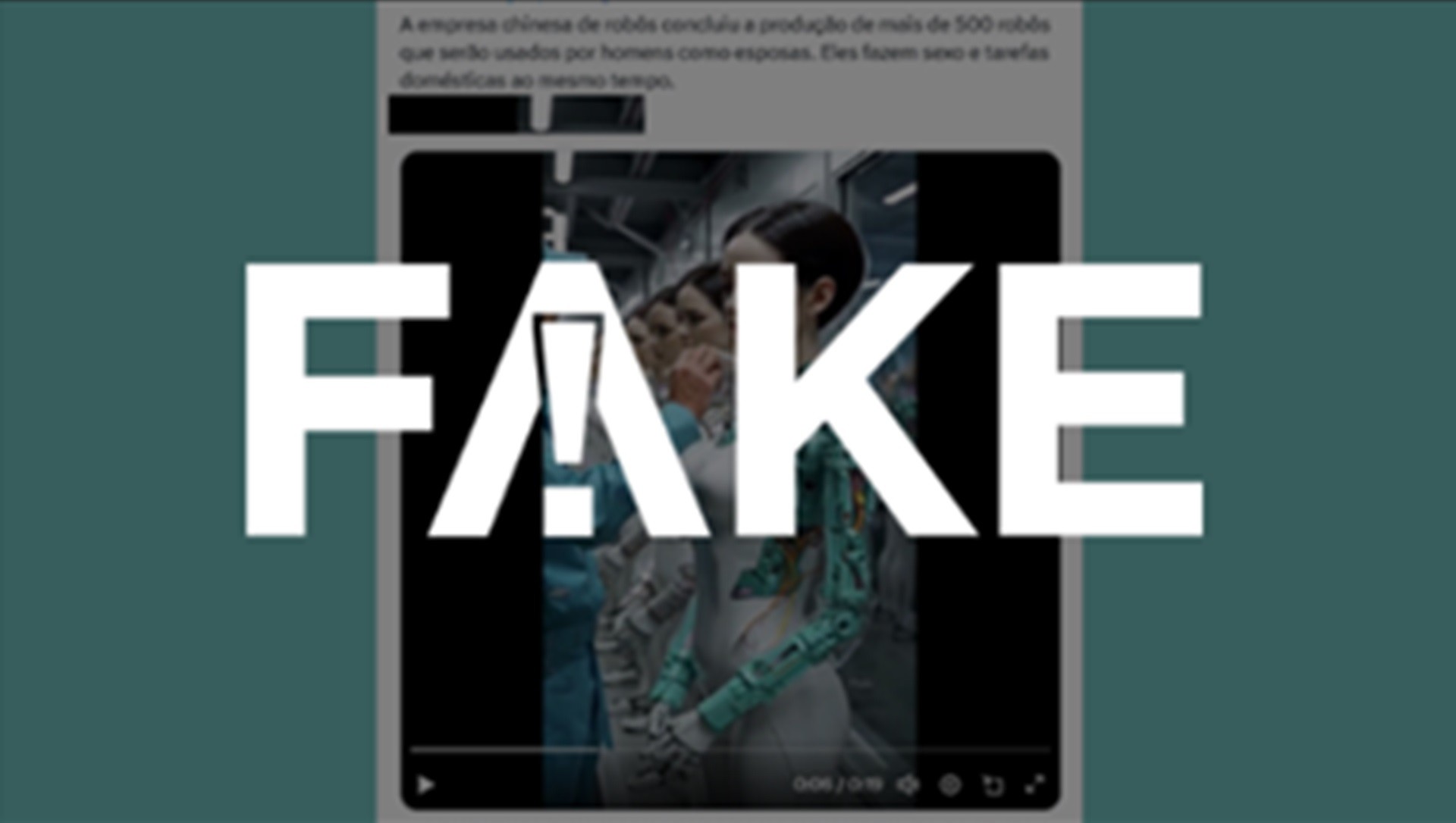 É #FAKE vídeo que mostra fábrica chinesa de esposas robôs 'que fazem sexo e tarefas domésticas'; conteúdo foi criado com IA