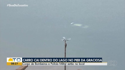 Motorista morre após carro cair de píer e afundar no lago de Palmas