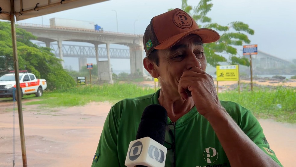 José de Oliveira fala sobre buscas pela esposa Andreia Maria, após desabamento de ponte entre Tocantins e Maranhão — Foto: Reprodução/TV Anhanguera