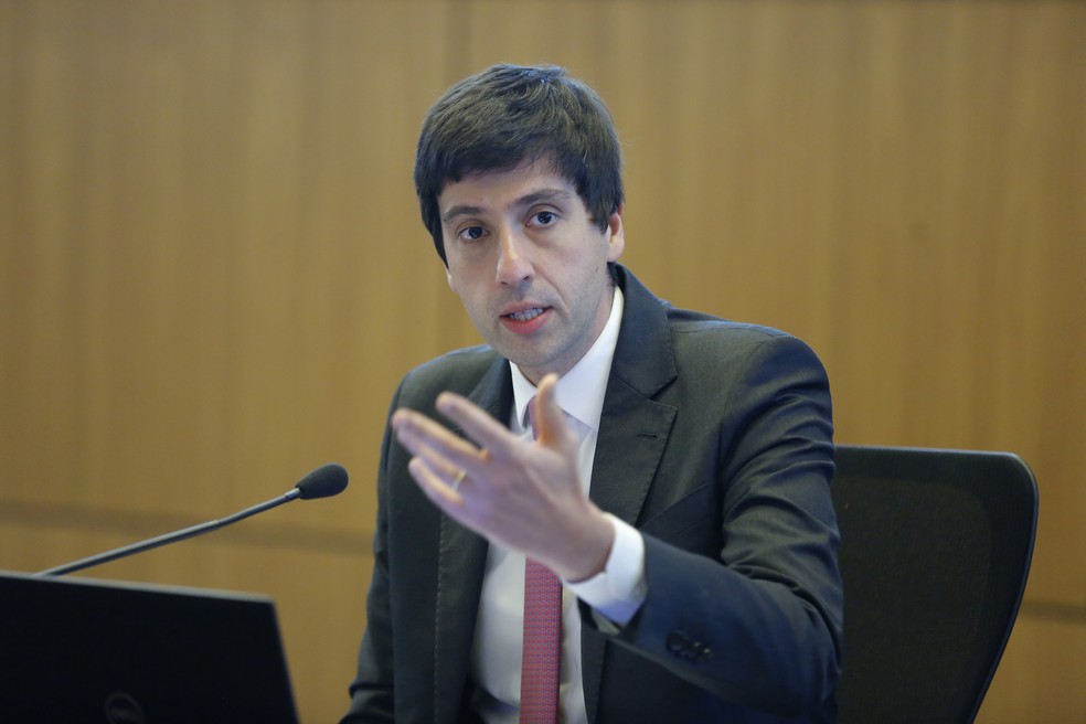 Diogo Guillen, diretor de política econômica do Banco Central, durante a apresentação do Relatório de Política Monetária. — Foto: Raphael Ribeiro/BC