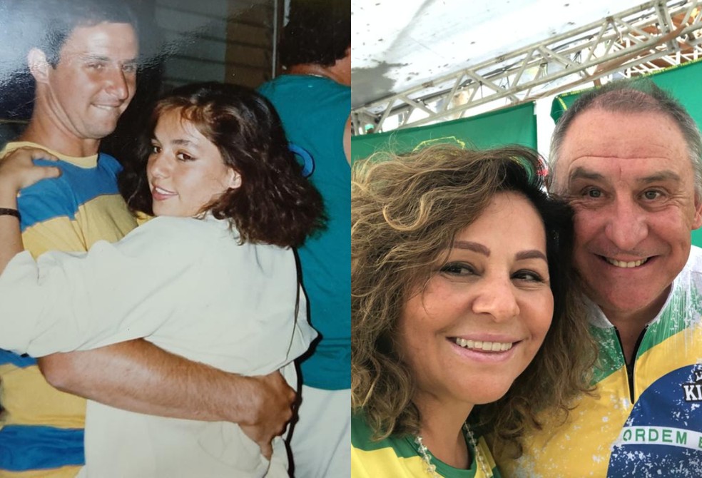 Casal da copa: Luiz e Ana em 1986 e em 2026 — Foto: Acervo pessoal