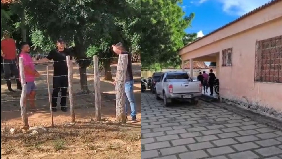 Suspeito foi capturado em área rural da cidade de Quixeramobim com faca e foice. — Foto: Reprodução