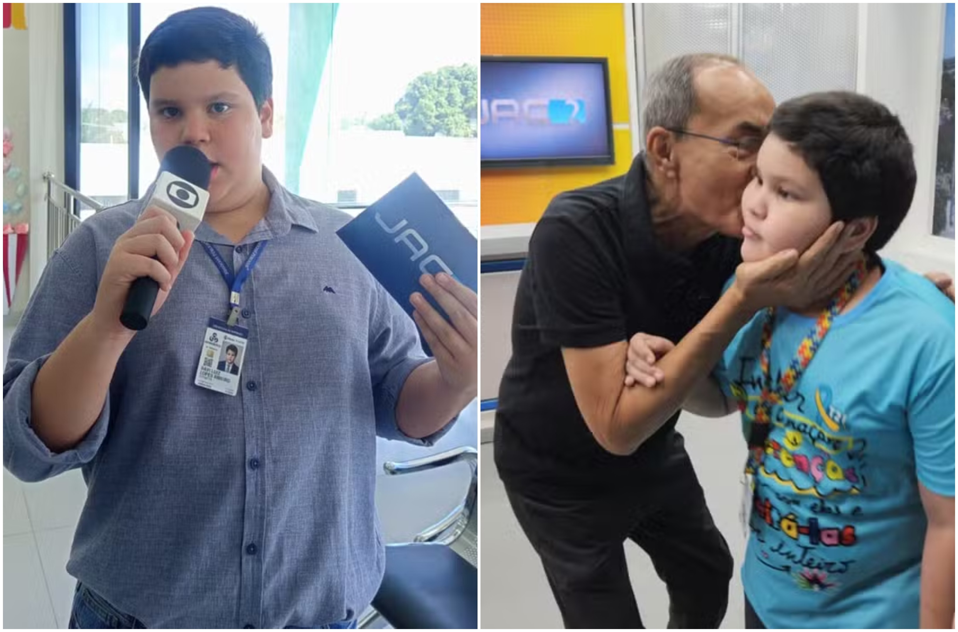 Menino autista homenageia Ayres Rocha, se veste de apresentador e mãe relembra encontro em 2024: 'Nunca conseguirei retribuir'