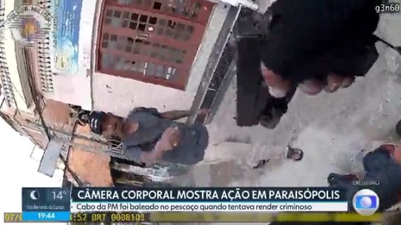 Exclusivo: câmera corporal mostra momento em que PM é baleado no pescoço em Paraisópolis