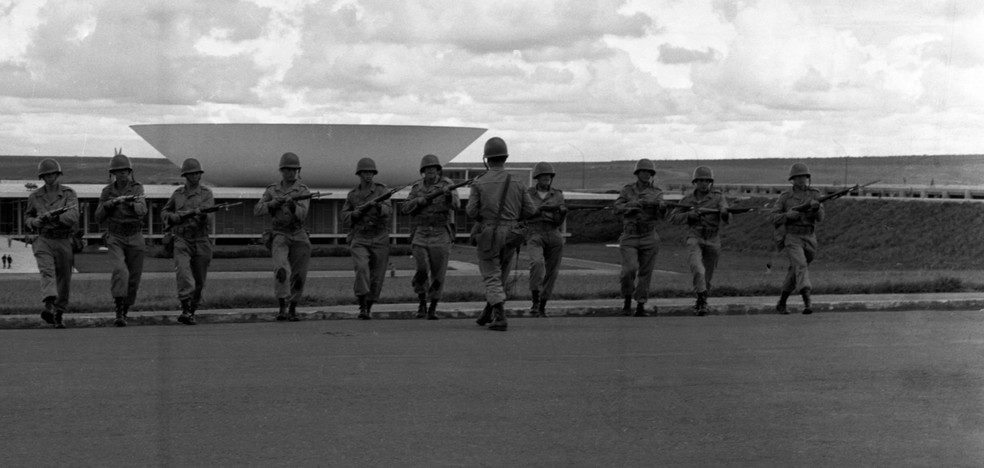 Congresso Nacional, em Brasília, em 1964, quando ocorreu o golpe — Foto: Arquivo/Agência O Globo