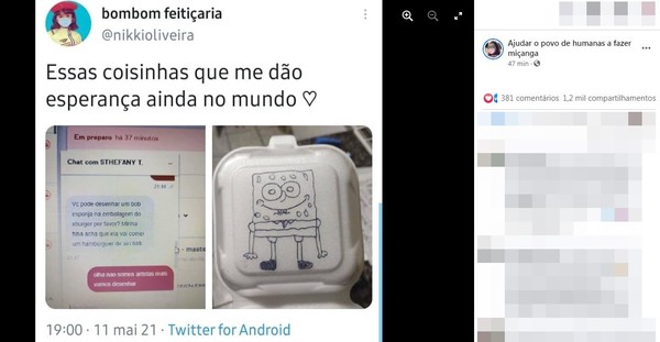 Lanchonete reivindica desenho do Bob Esponja em embalagem de lanche que  viralizou na web, Bauru e Marília