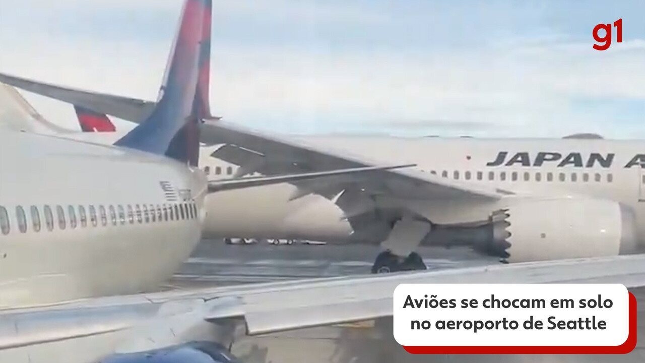 Aviões da Japan Airlines e da Delta Air se chocam durante táxi no aeroporto de Seattle, nos EUA