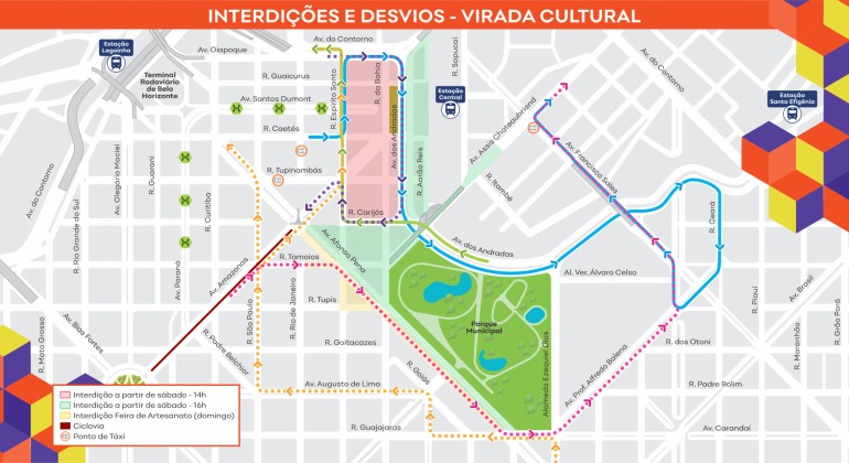 Virada Cultural de BH: veja mudanças no trânsito do Centro a partir desta sexta-feira