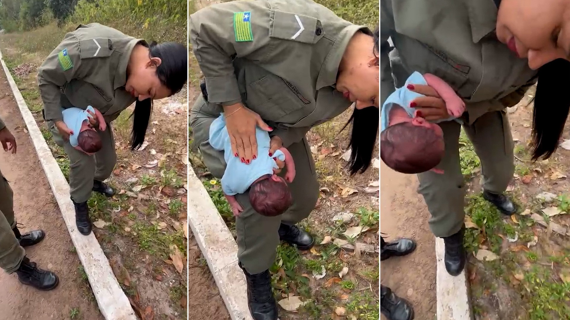 VÍDEO: Recém-nascido engasgado é salvo por policial militar no Norte do Piauí; veja a manobra 