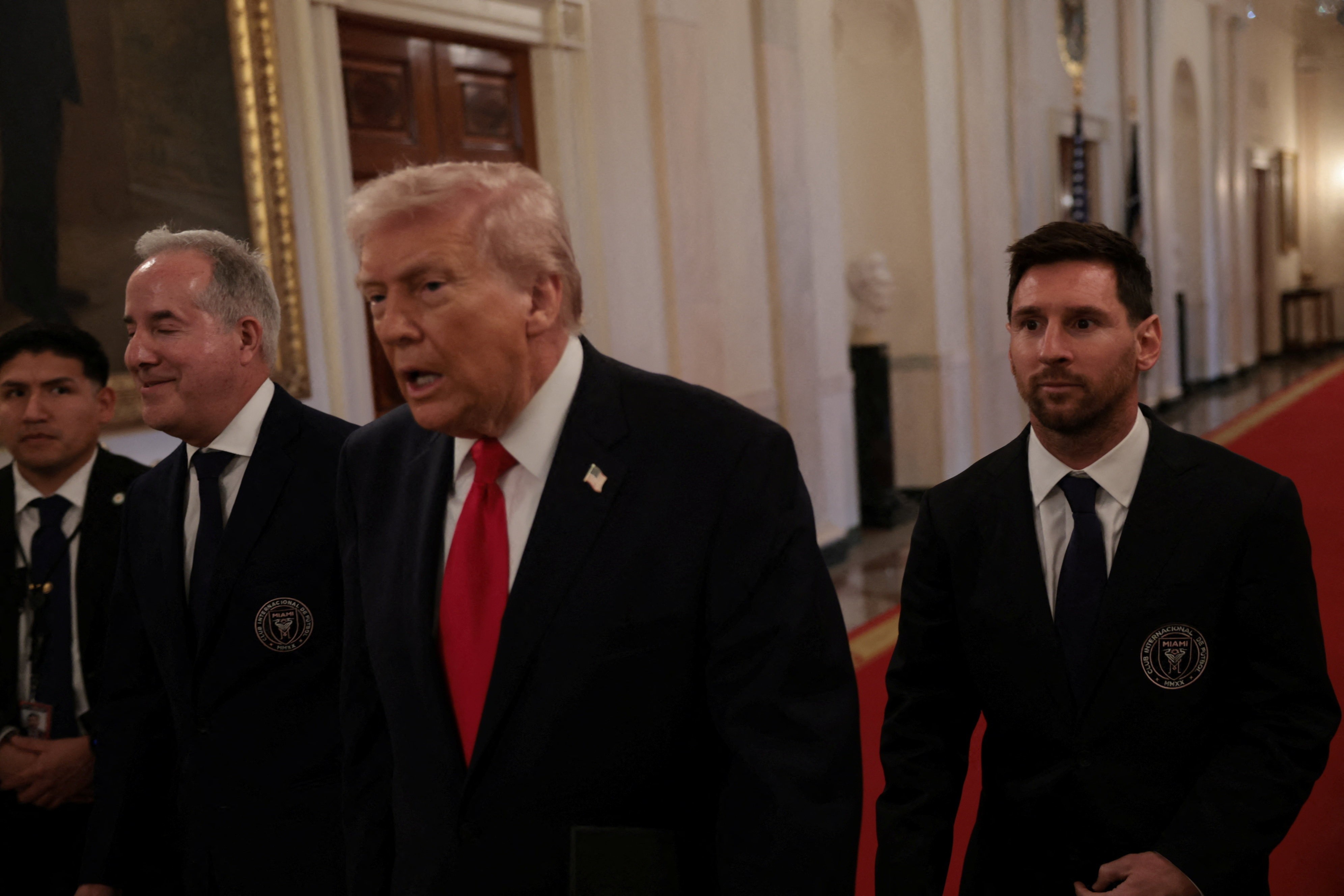 Lionel Messi é recebido por Trump na Casa Branca junto com jogadores do Inter Miami
