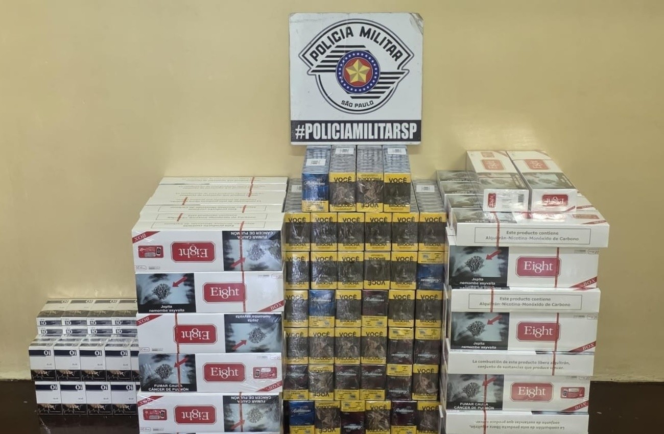 Polícia Militar apreende mais de 1,3 mil maços de cigarros falsificados em Biritiba Mirim