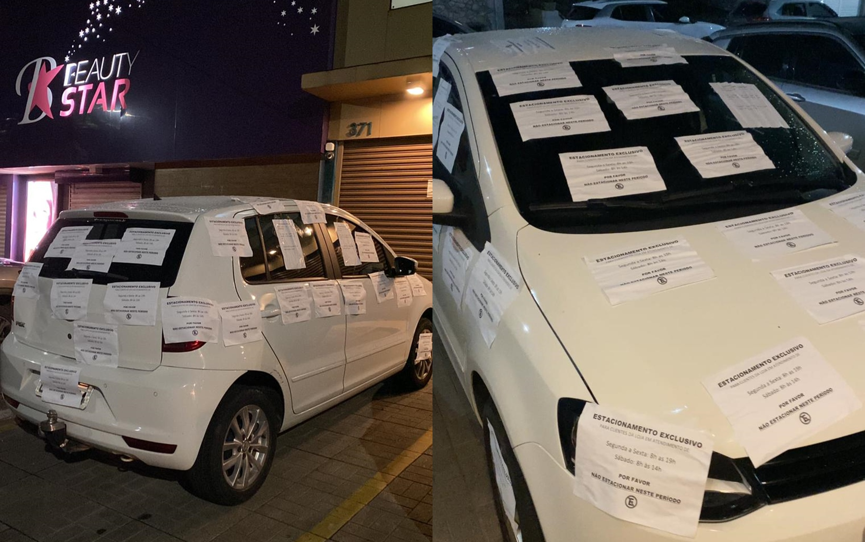 Motorista que teve carro coberto por papéis ao estacionar em vaga exclusiva de loja diz que está revoltada: 'Situação constrangedora'