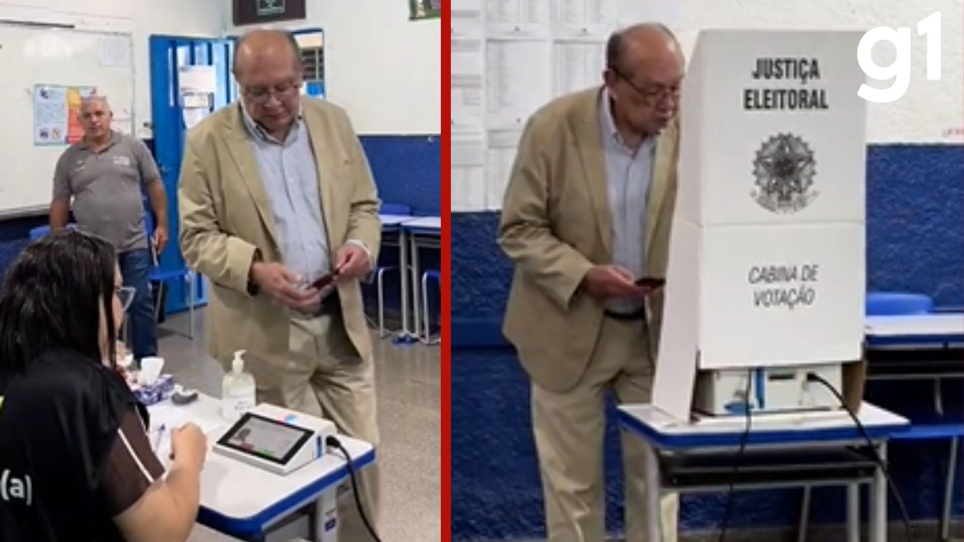 Eleitores confundem carteira com celular durante voto do ministro Gilmar Mendes em MT