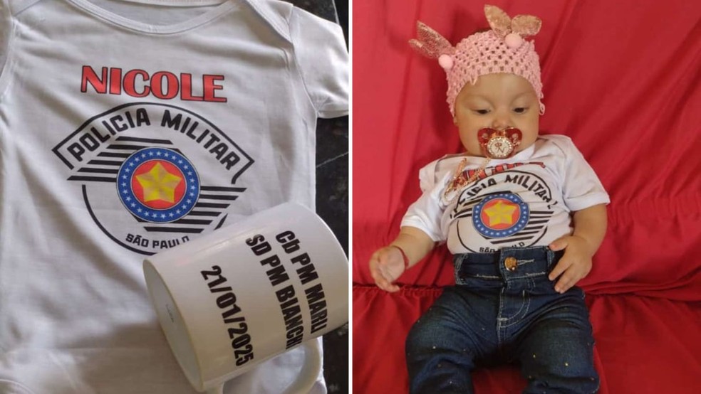 Nicole, de apenas três meses, foi salva por PMs em Bariri (SP) — Foto: Arquivo pessoal