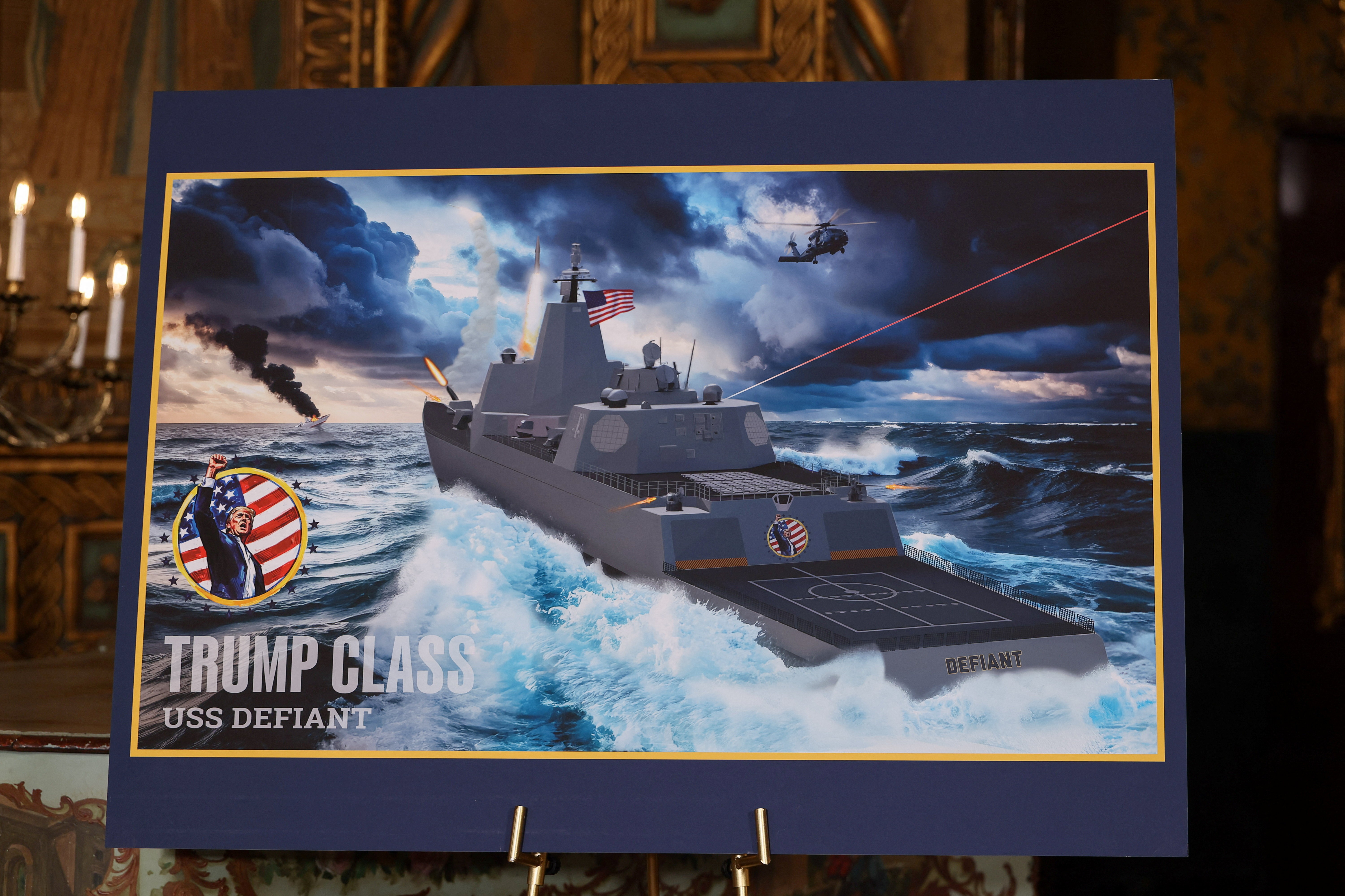 Trump anuncia nova classe de navios de guerra batizada em homenagem a ele mesmo