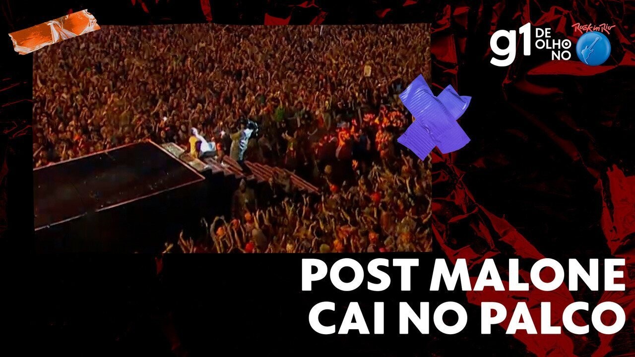 Post Malone cai em show e retorna ao palco após atendimento médico | G1