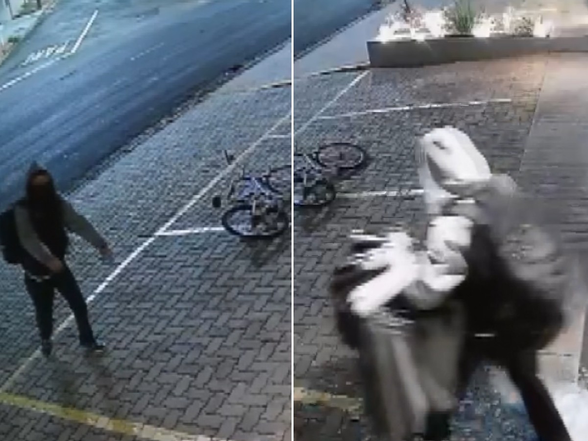 VÍDEOS: Ladrões quebram 3 vitrines a pedradas em 5 dias em cidade do interior de SP