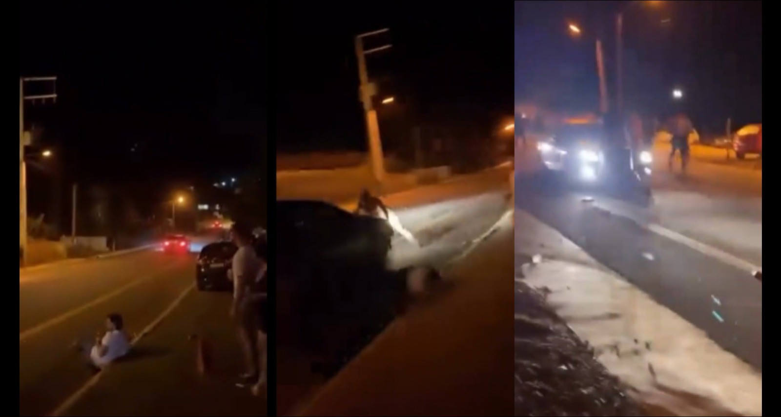 Grupo de pessoas é atropelado por carro em alta velocidade na saída de festa em SC; VÍDEO