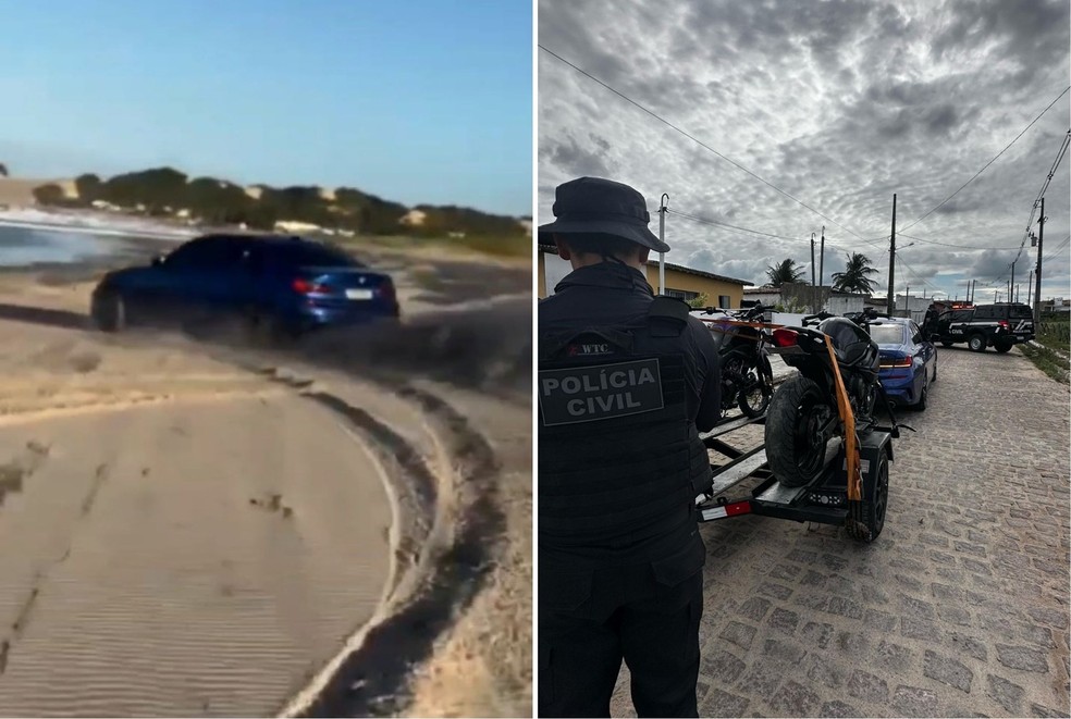 Carro apreendido era filmado em manobras perigosas — Foto: Reprodução