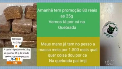 Três pessoas são presas após postarem anúncio de promoção de drogas em grupo de mensagens