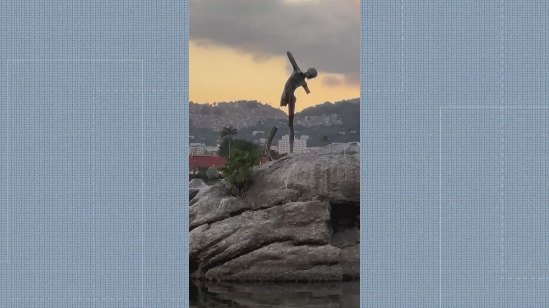 Escultura do Curumim é alvo de vandalismo na Lagoa Rodrigo de Freitas