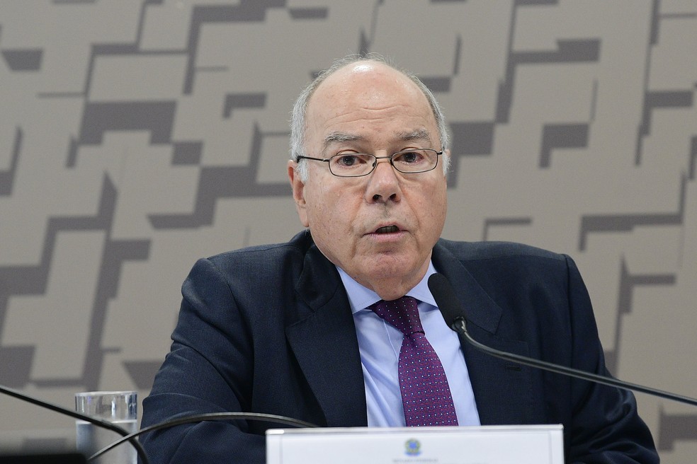 O ministro Mauro Vieira (Relações Exteriores) durante audiência no Senado — Foto: Pedro França/Agência Senado