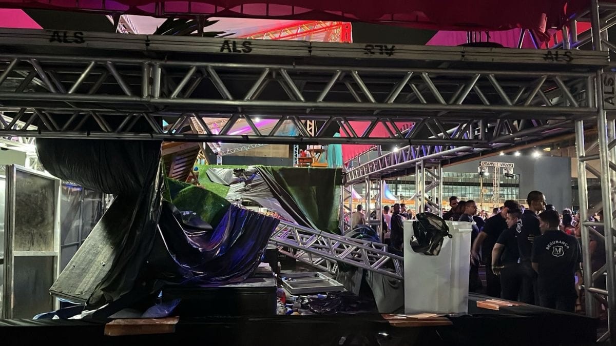 Camarote despenca, deixa feridos e paralisa show de Suel em festival no litoral de SC; VÍDEO