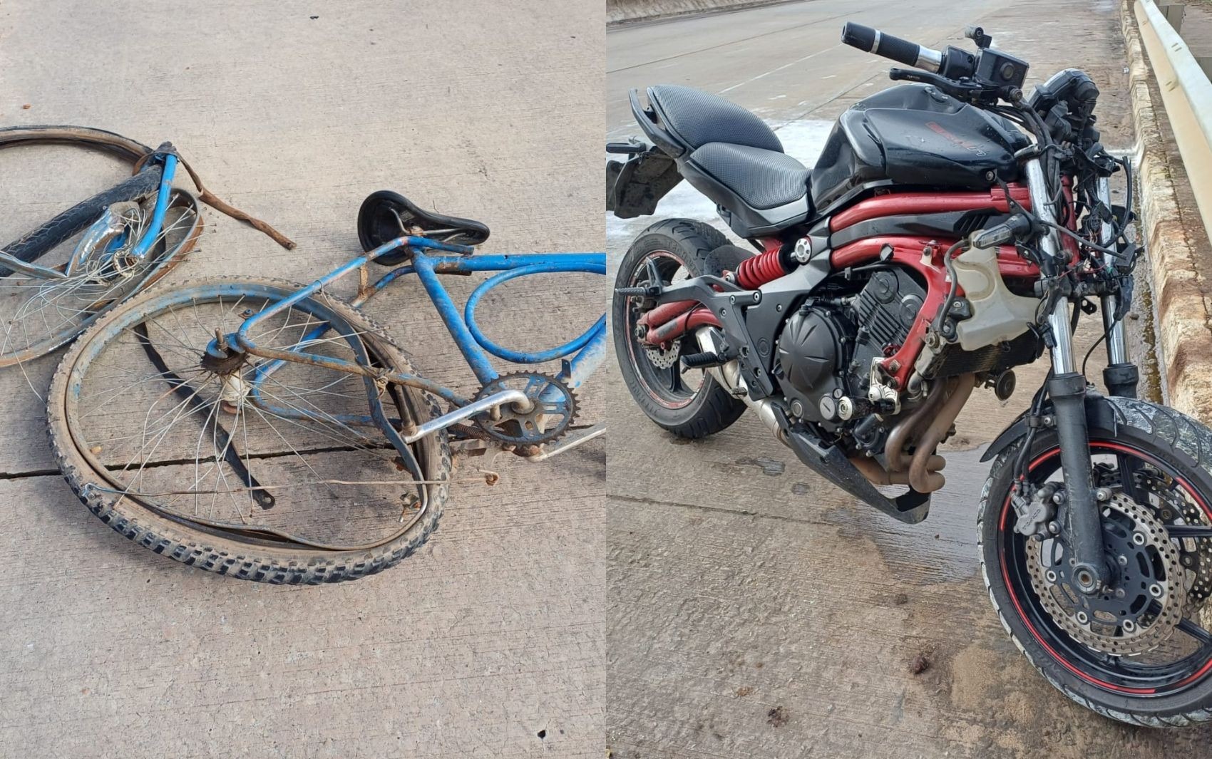 Motoqueiro e ciclista morrem em acidente na BR-408