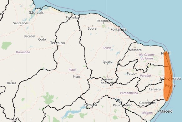 Inmet emite alertas laranja e amarelo de acumulado de chuva para cidades da Paraíba 