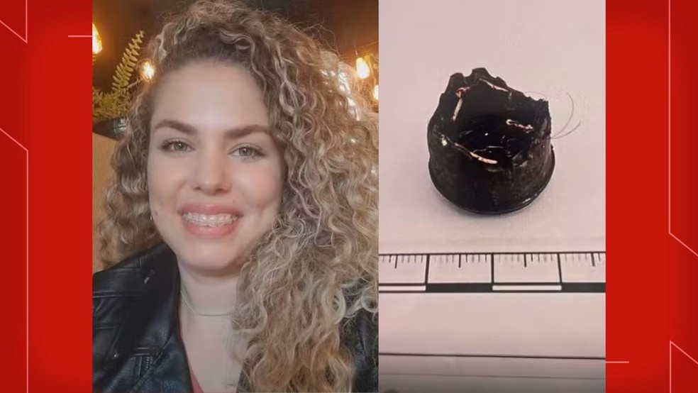 Mulher teria morrido após peça de airbag ser lançada depois de acidente de carro. — Foto: Reprodução/TV Globo