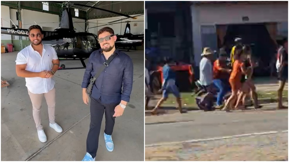 Influencer Pedro Allan prometeu jogar dinheiro por helicóptero e quase foi preso por provocar tumulto no Maranhão — Foto: Reprodução/Redes sociais