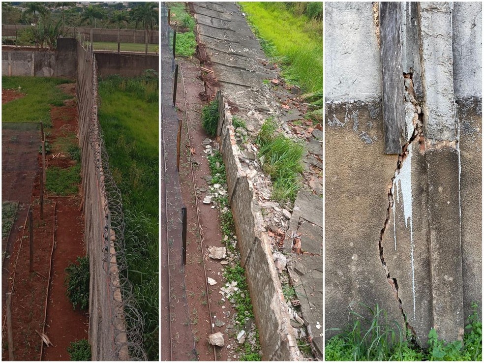 Muro que desabou em Ponta Porã (MS) — Foto: Divulgação